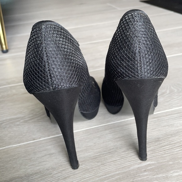 Charles David black net peeptoe heels - Picture 5 of 7